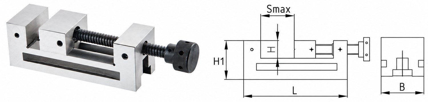 STROVOLT SV Series Precision Vise MT-00011 with sturdy cast iron construction for accurate machining