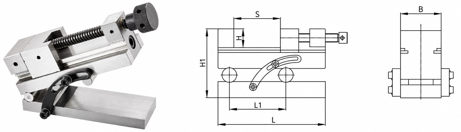 STROVOLT SV Series Precision Sine Vise MT-00013 with high-accuracy clamping for machining tools