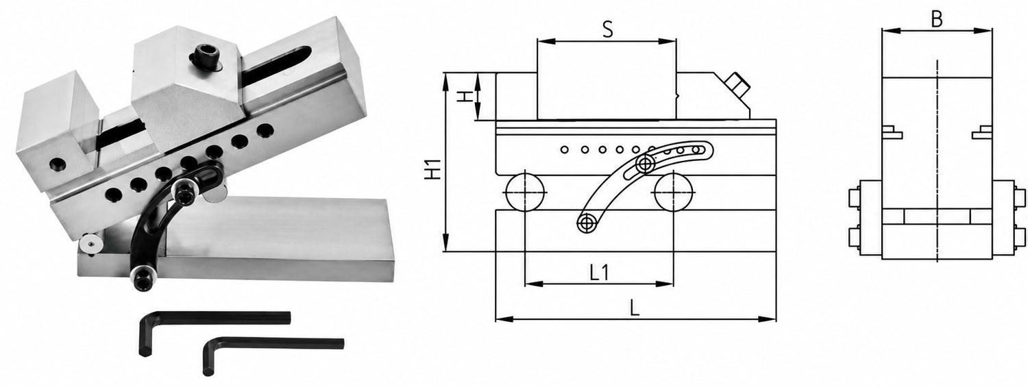 STROVOLT SV Series Precision Sine Vise MT-00014 for accurate machining with fine adjustment and durable steel construction