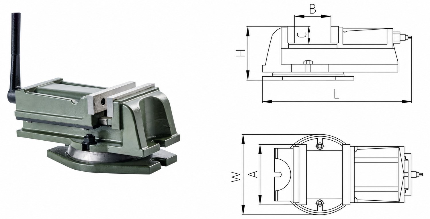 STROVOLT SV-12 (QH) Series heavy-duty machinist vise with precision-ground jaws for secure workpiece clamping