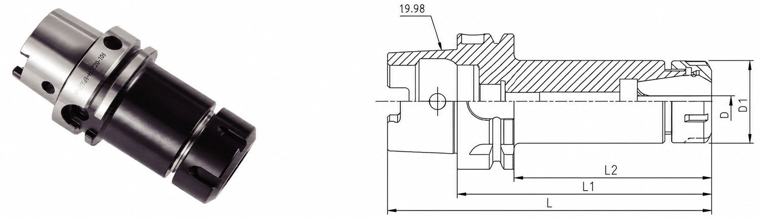 STROVOLT HSK Series Milling Toolholder MT-10003 with precision clamping for machine tools