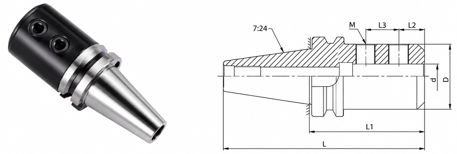 STROVOLT BT30-SLN Side Lock End Mill Holder with BBT30 taper and 10mm collet for precision machining
