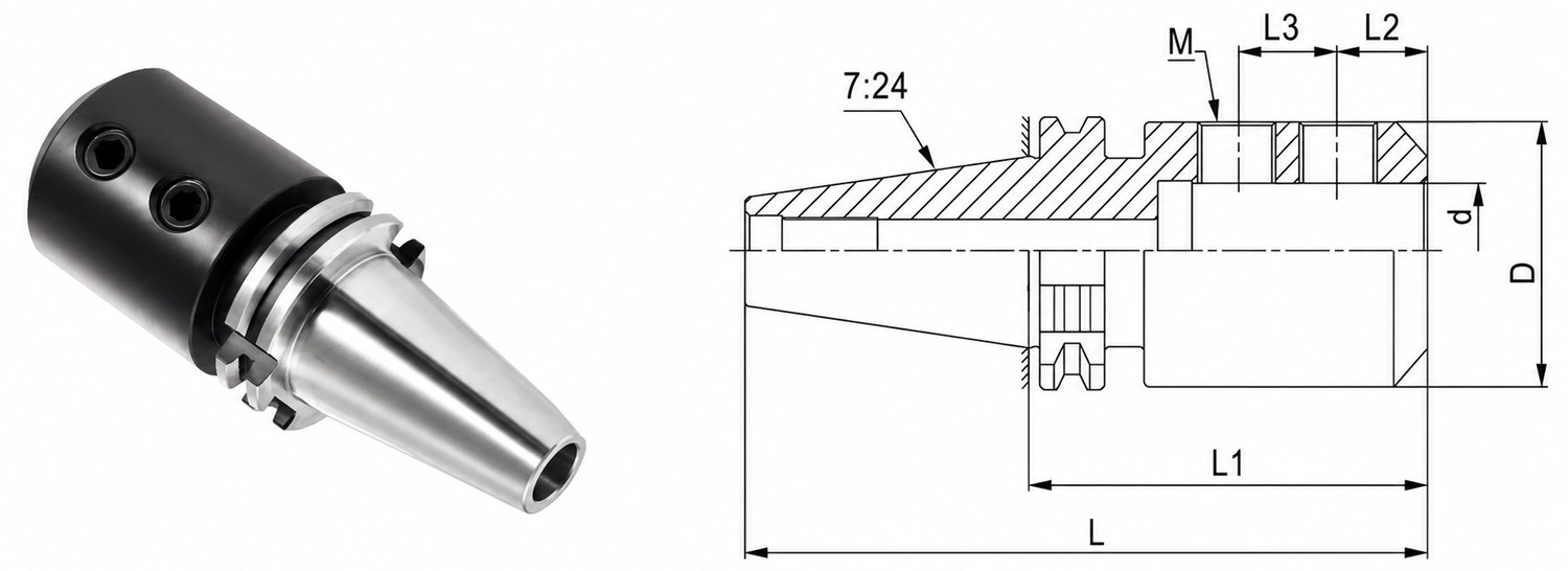 STROVOLT DIN69871.A 40-SLN Side Lock End Mill Holder with precision clamping for MT-10013-II series machine tools