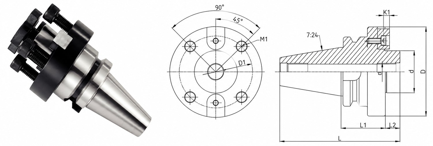 STROVOLT BT40-FS40-100 face mill arbor with BBT shank for precision machining tool accessories