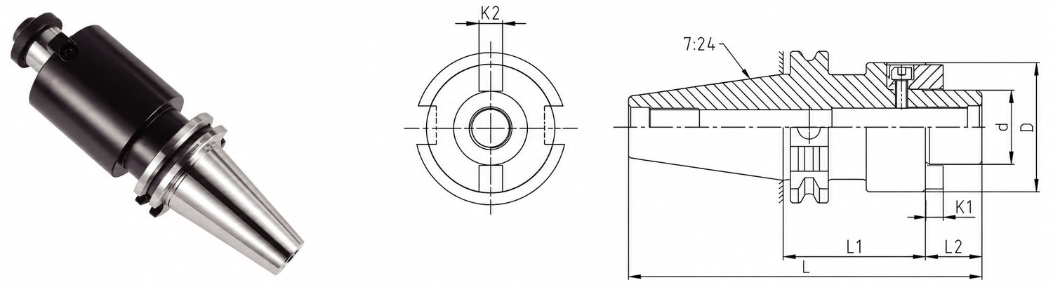 STROVOLT DIN69871-FMB Face Mill Arbor with precision taper fit for stable machining