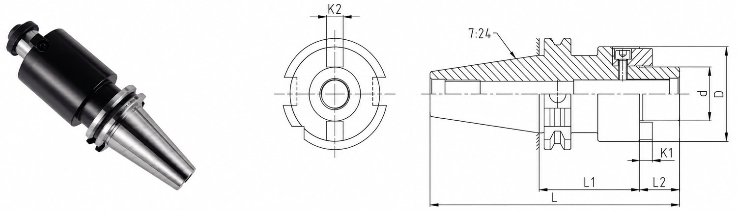 STROVOLT DIN69871-FMB Face Mill Arbor MT-10023-II Series precision tool holder for milling machines