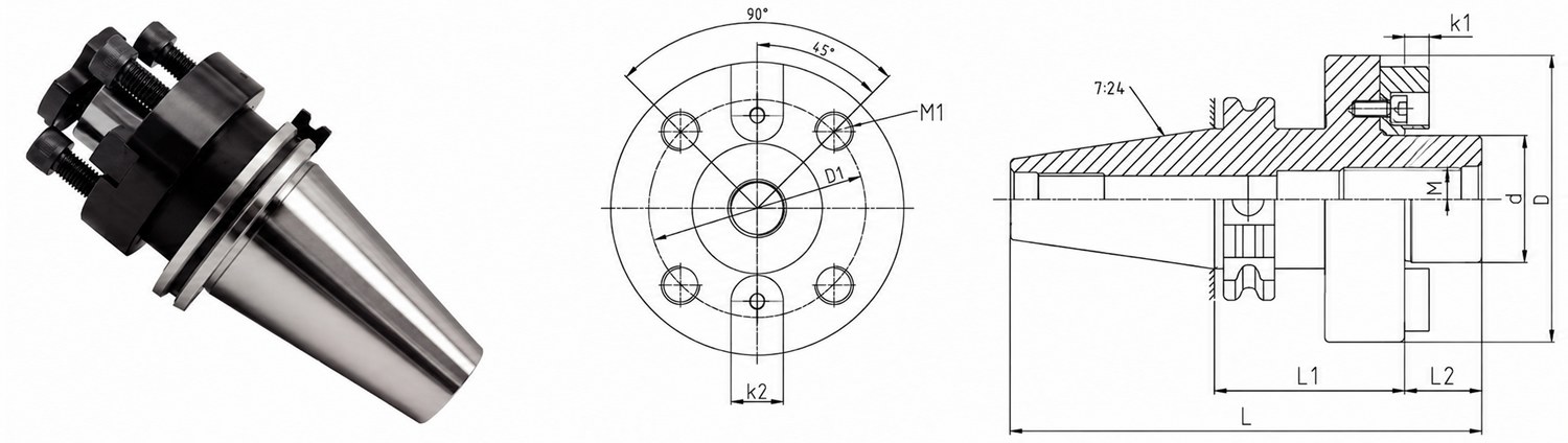 STROVOLT DIN69871-FS face mill arbor MT-10024 series with precision taper fit for milling machines