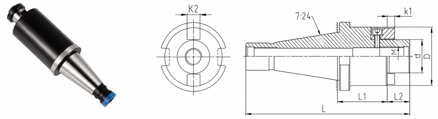 STROVOLT DIN2080 50-FMB Face Mill Arbor with MT-10028-III taper for secure toolholding