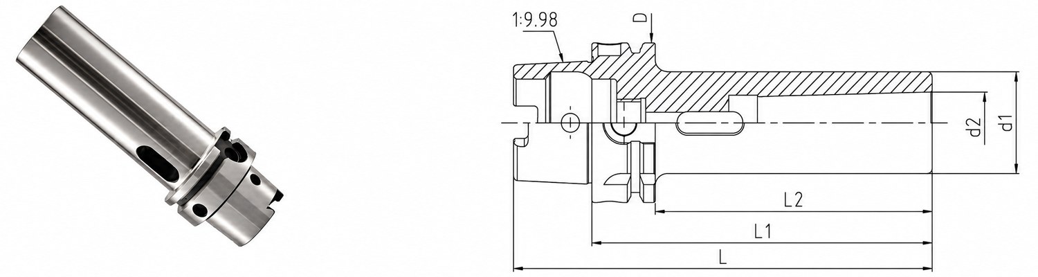 STROVOLT HSK-MTA Morse Taper MT-10034 Series with tang for secure machine tool spindle fit