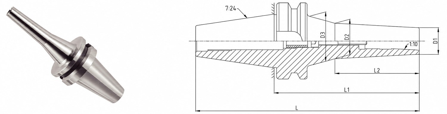 STROVOLT BT-DC Back Locking Collet Holder MT-10040 Series with secure clamping for precision machining