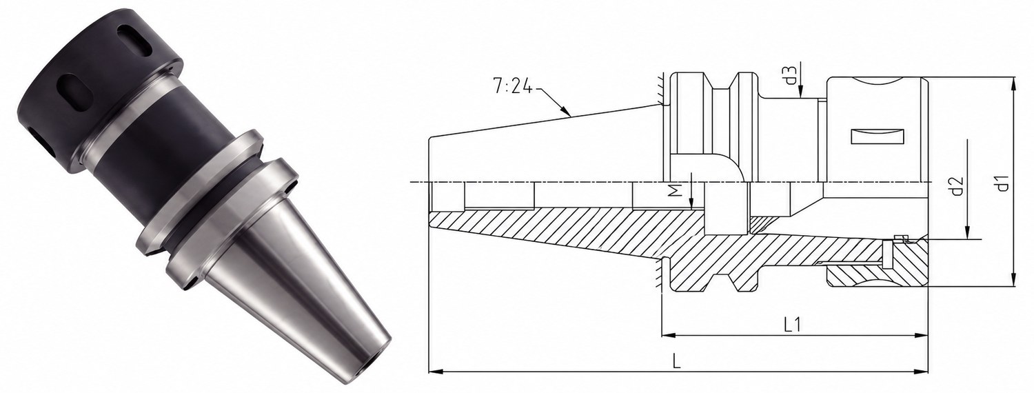 STROVOLT OZ Series MT-10041 Mill Toolholder with precision taper for CNC machining