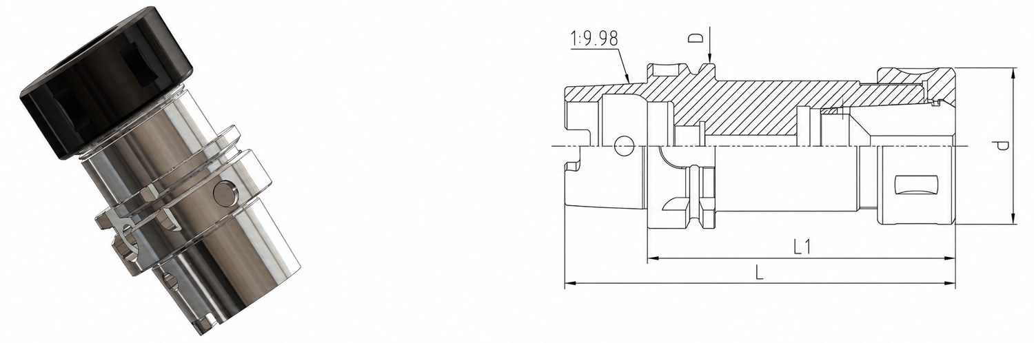 STROVOLT HSK-OZ Series Mill Toolholder MT-10042 with precision balancing for high-speed machining