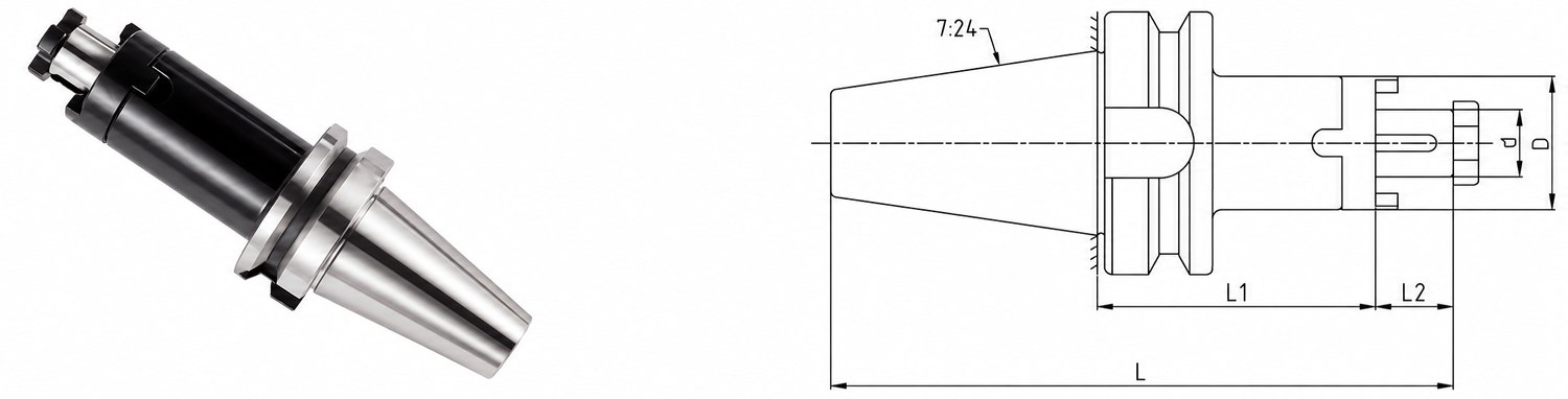 STROVOLT BT30 Combi Shell End Mill Tool Holder with BBT30 taper for precision machining