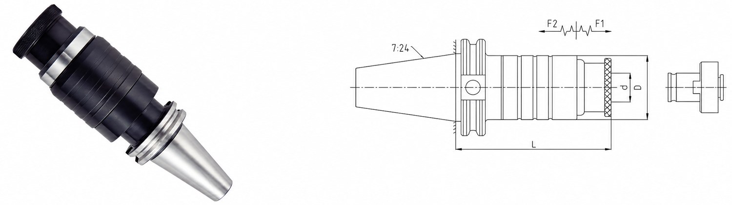 STROVOLT CAT Series Quick Change Tapping Toolholder MT-10055 with precision clamping for efficient machine tool tapping