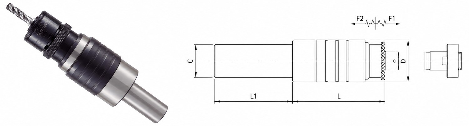 STROVOLT Straight Series Quick Change Tapping Toolholder MT-10058 with fast swap design for precision machining