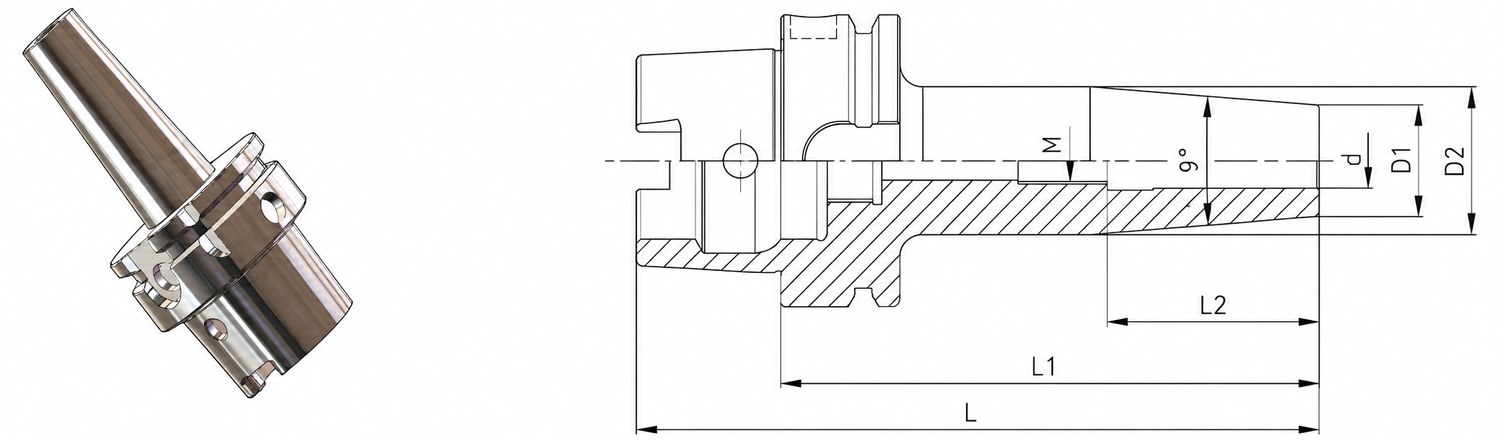 STROVOLT HSK A shrink fit tool holder, precision machine tool accessory with thermal clamping for secure tool holding