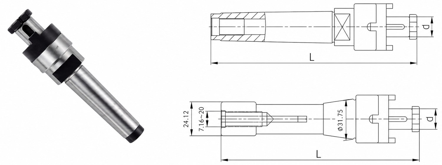 STROVOLT MT-20014 Series Combination Shell Mill Adapter with precision taper fit for machine tools