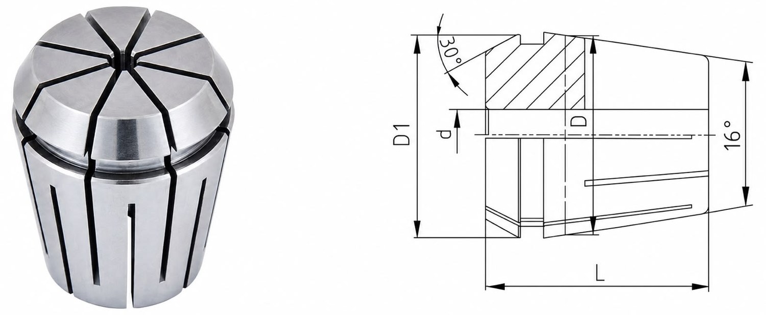 STROVOLT ERC Groove Sealing Collet MT-30002 Series for precision machine tool clamping with secure groove sealing
