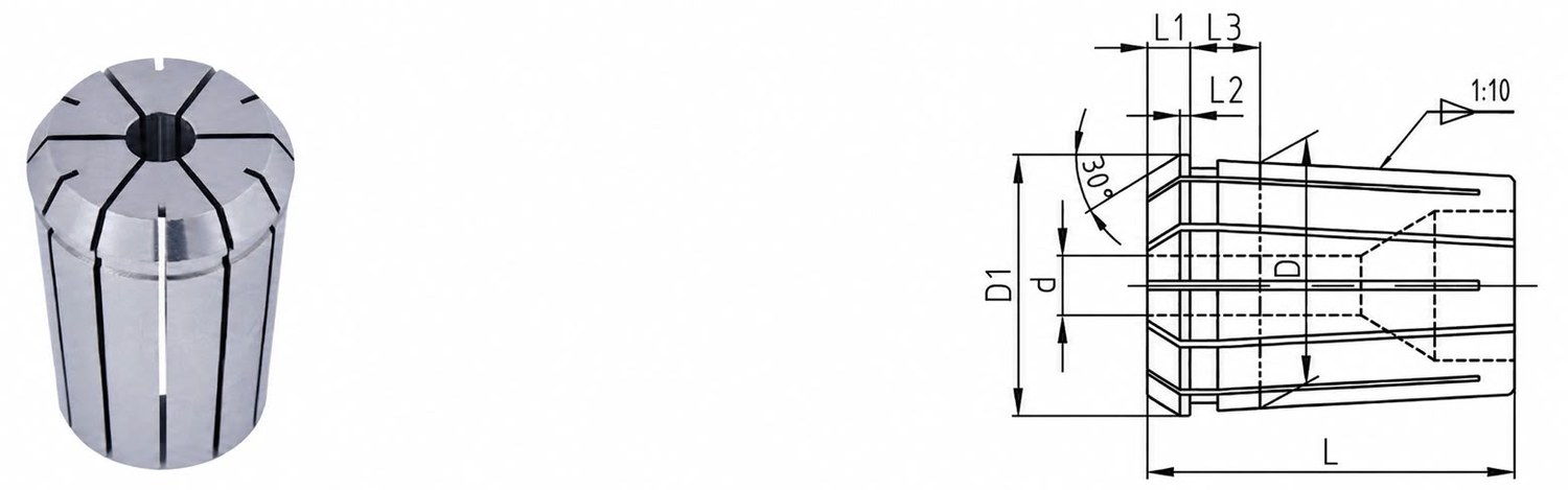 STROVOLT EOC(OZ) MT-30010-II Series collet type B for precision machining with secure grip