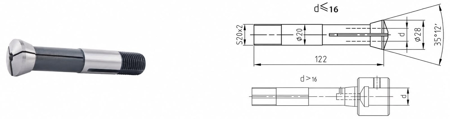 STROVOLT MT-30016 Series Sharpener Collet for precision tool holding in machine accessories