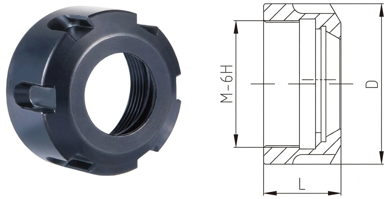 STROVOLT ER Nut for ERUM Series collet holders, precision clamping for machine tools