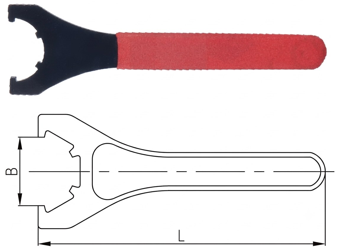 STROVOLT ERUM Series heavy-duty spanner wrench, MT-40004-3, durable machine tool accessory for industrial use