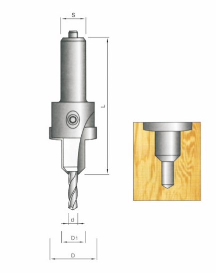 STROVOLT T.C.T. Adjustable Countersink Bit (IV) for woodworking with precision depth control, CSA4 Series cutting tool