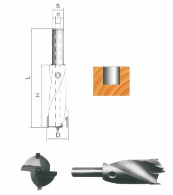 STROVOLT SFB Series spiral flutes boring bit with drill inside for woodworking precision cutting